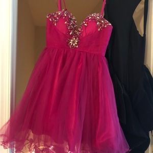 Pink puff homecoming dress